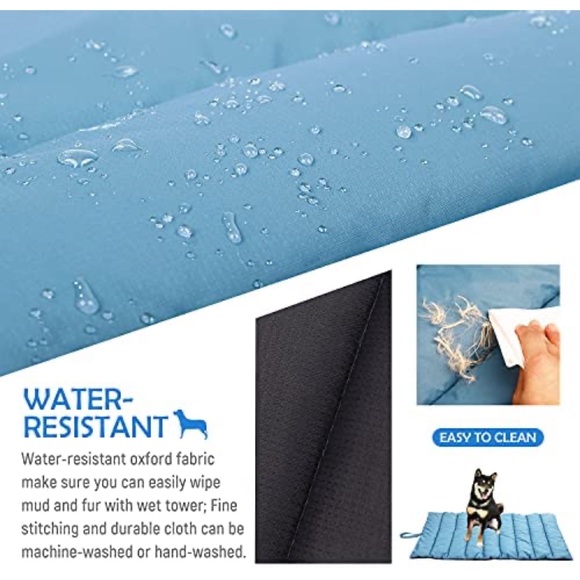 Outdoor Indoor Washable Waterproof Portable Camping Travel Dog Bed Mat 44" x 26" - Picture 3 of 7
